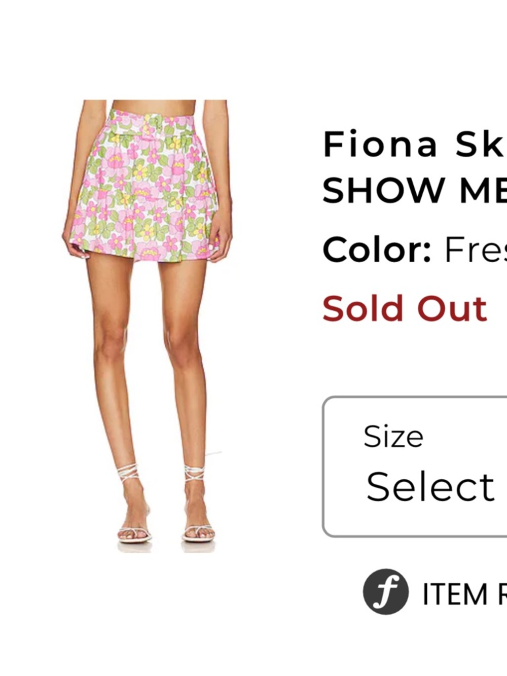Show Me Your Mumu Fiona Skirt in the Fresh Floral pink pattern Size S - Picture 2 of 5